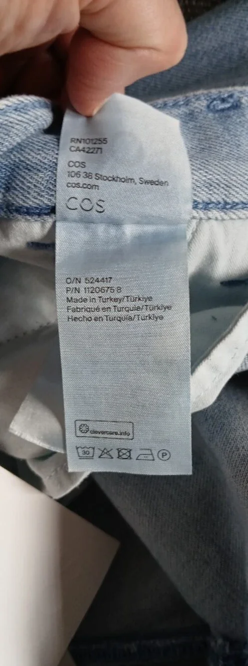NWT COS Straight-Leg Denim Trousers. Size 12